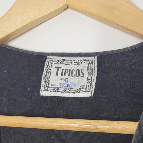 Tipicos Vintage Bohemian Multicolored Striped Button Front Vest Cotton Blend - Picture 6 of 9